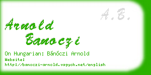 arnold banoczi business card