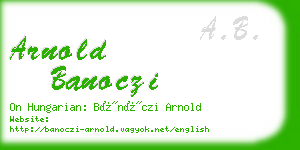 arnold banoczi business card